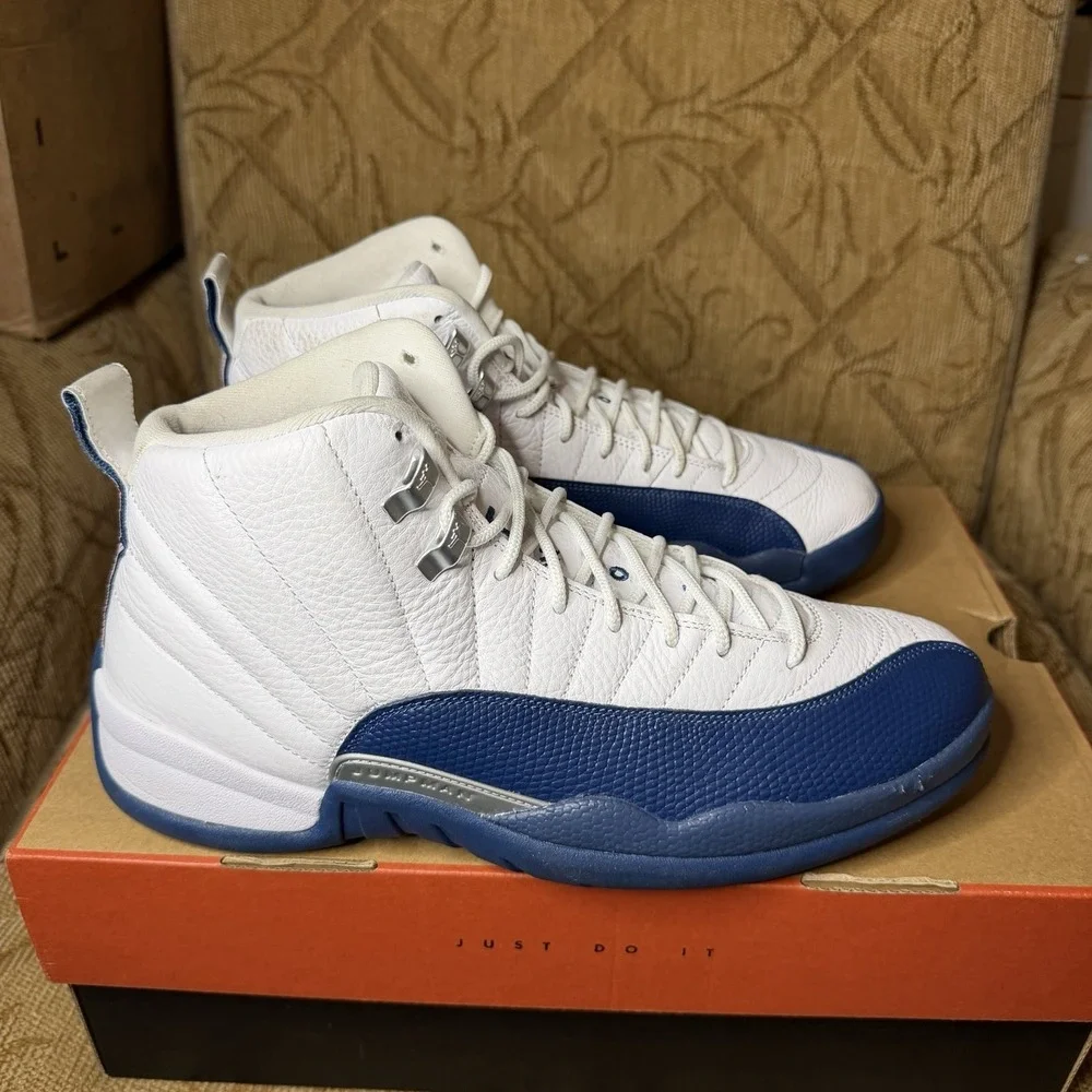 Nike Air Jordan 12 Retro Sneakers French Blue, Size 10.5, CT8013-114